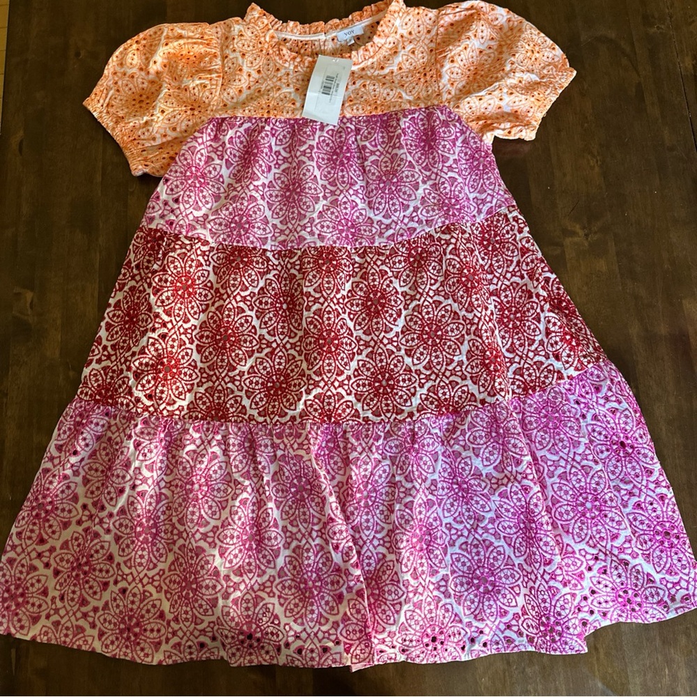 New Voy Mini Dress Size Small‎ Spring Easter Embroidered Eyelet Boho Festival 💕